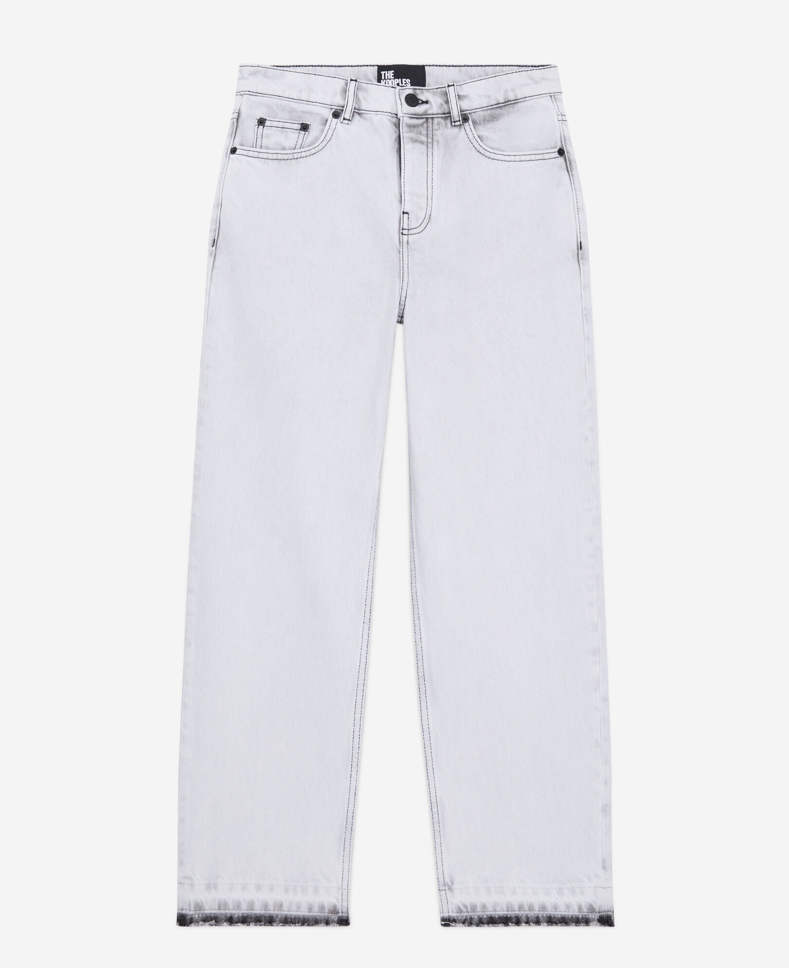 The Kooples DAMEN WHITE BLEACH weiße verwaschene jeans mit geradem bein