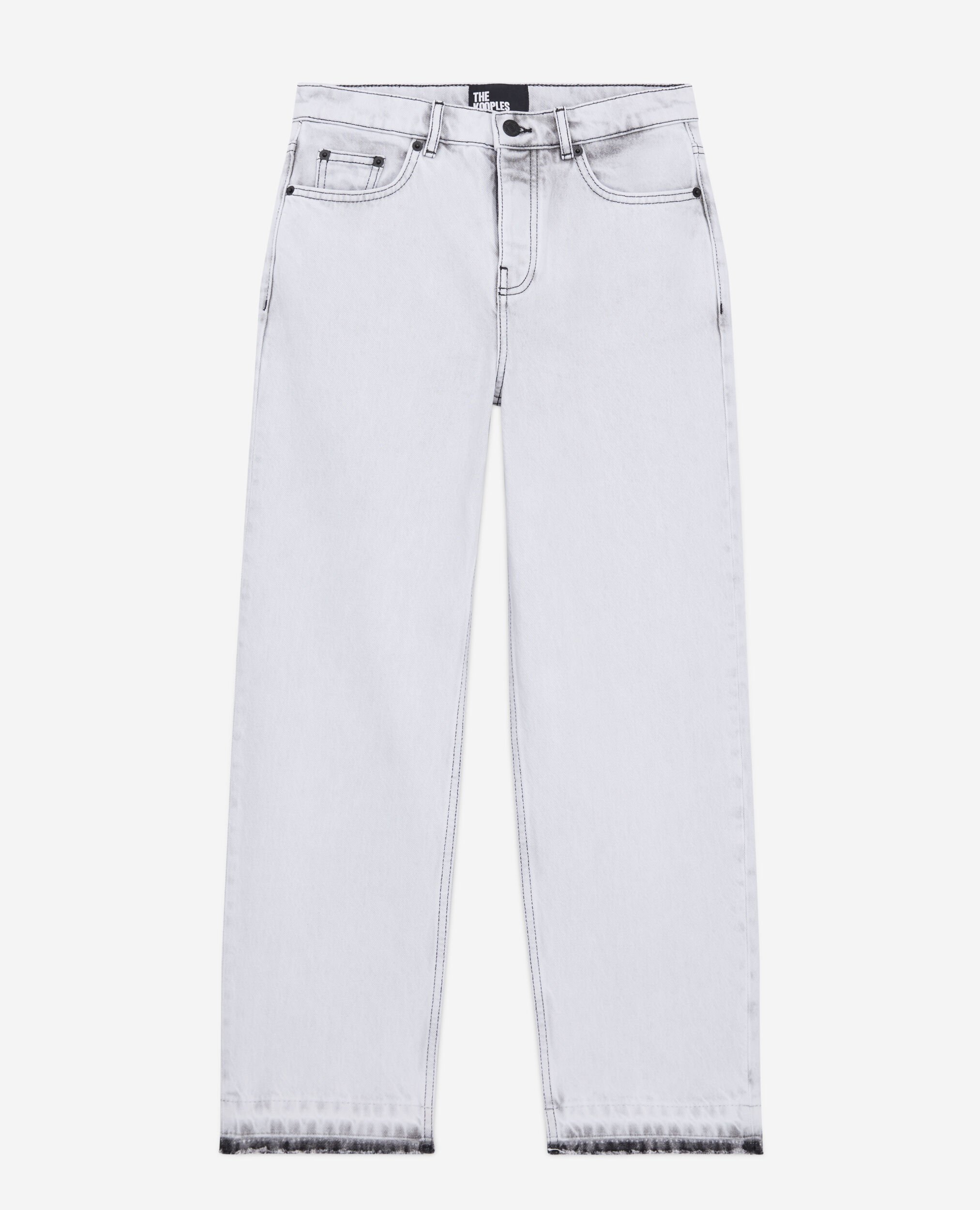 Weiße verwaschene Jeans mit geradem Bein, WHITE BLEACH, hi-res image number null
