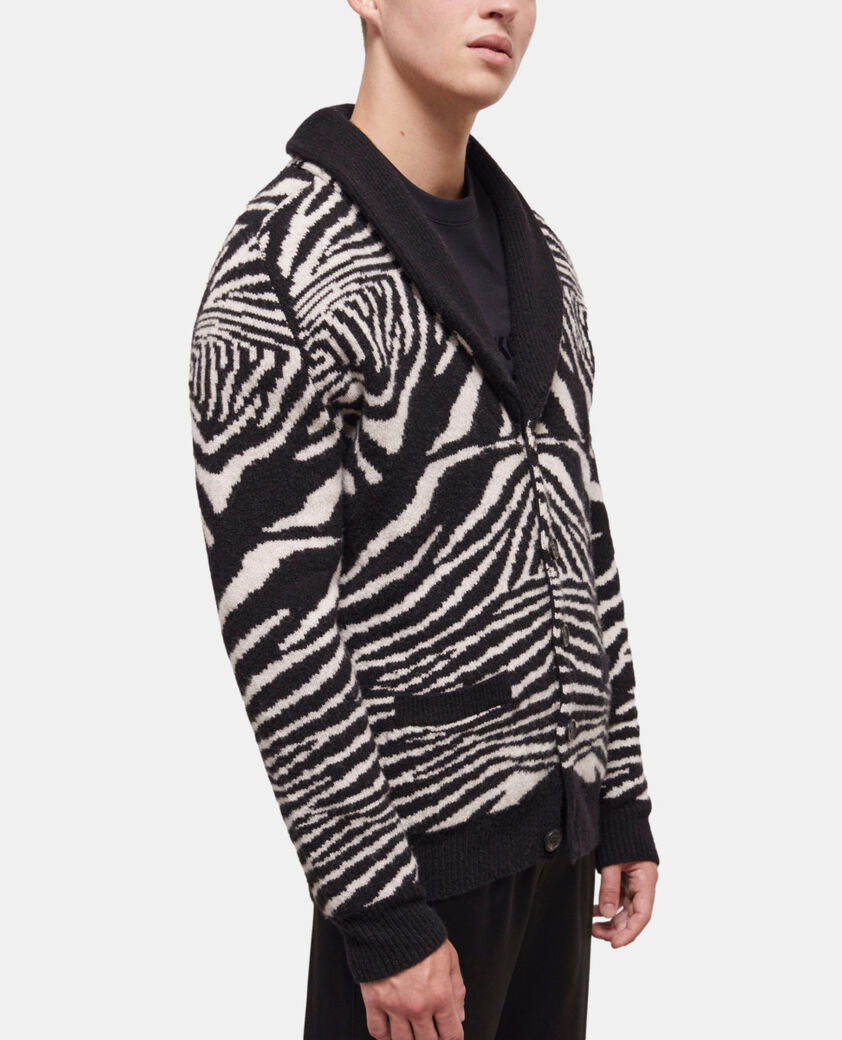 The Kooples HERREN BLACK WHITE wollpullover mit print