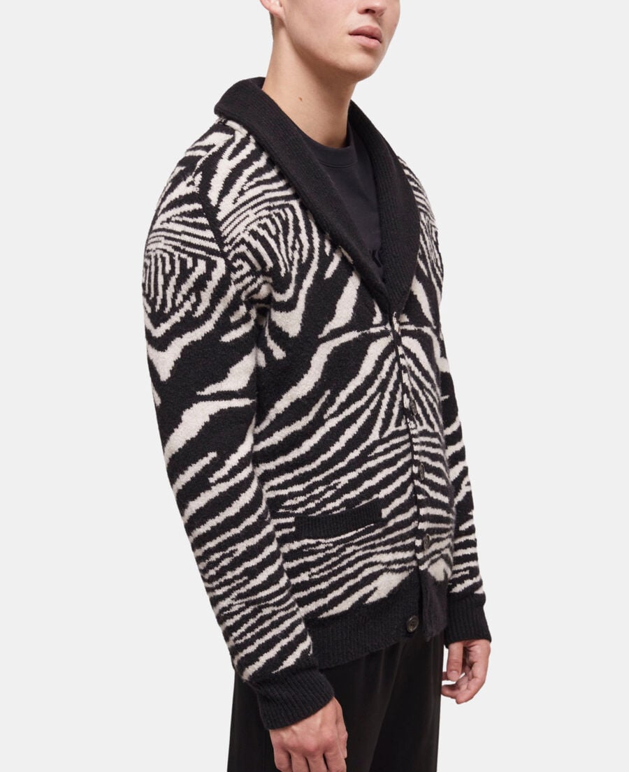 The Kooples HERREN BLACK WHITE wollpullover mit print