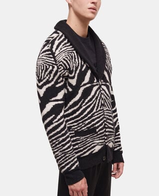 The Kooples HERREN BLACK WHITE wollpullover mit print