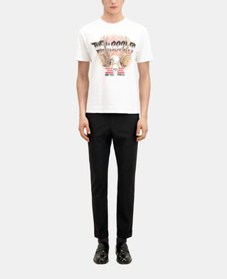 The Kooples HERREN WHITE weißes t-shirt mit rock eagle-siebdruck