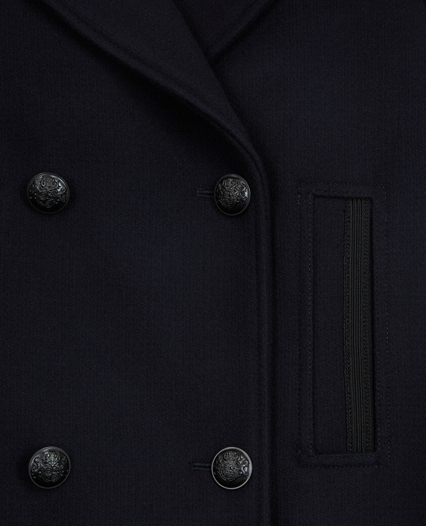 The Kooples FEMME NAVY manteau en laine bleu marine
