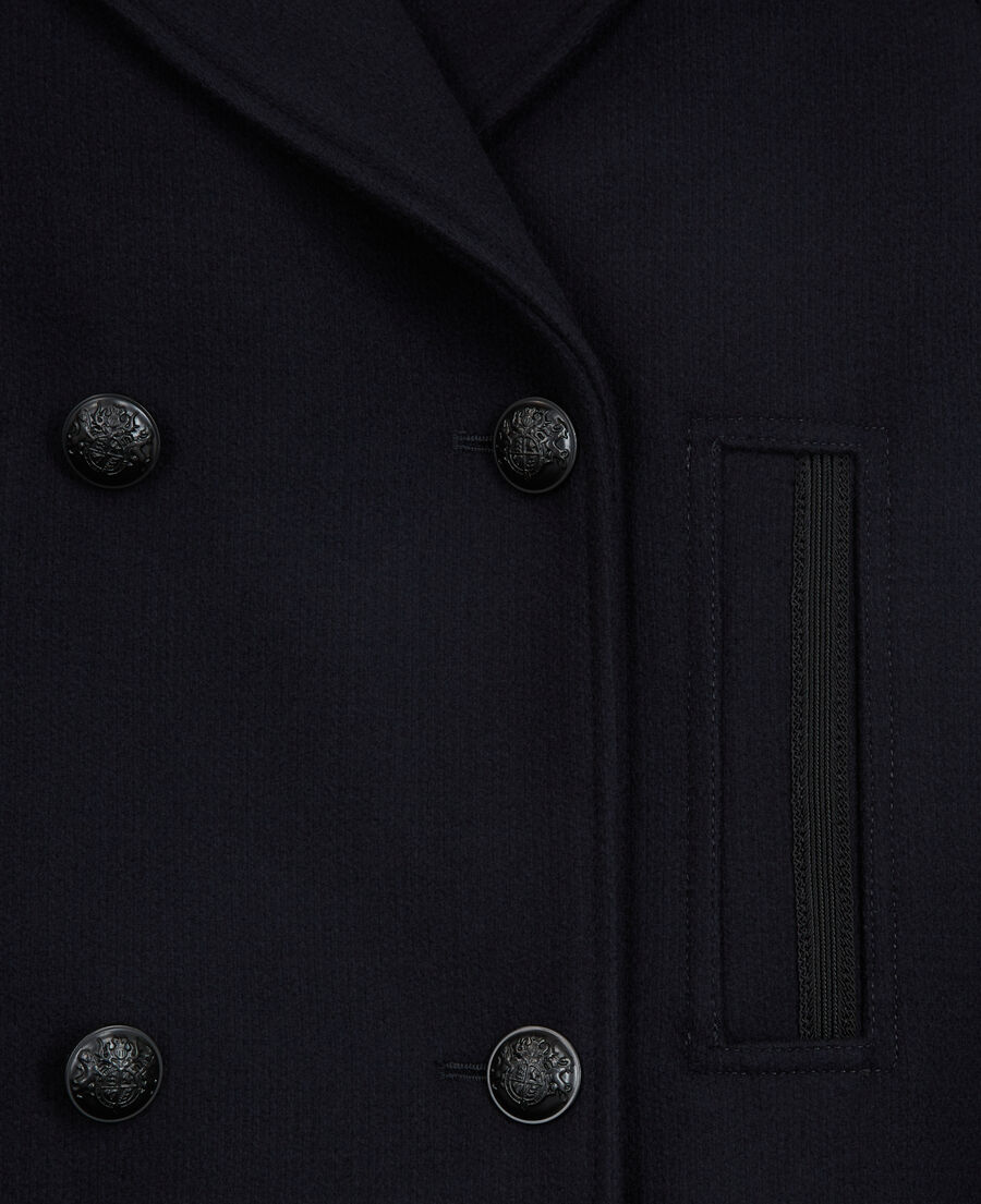 The Kooples FEMME NAVY manteau en laine bleu marine