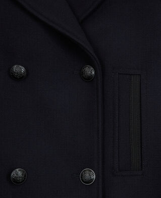 The Kooples FEMME NAVY manteau en laine bleu marine