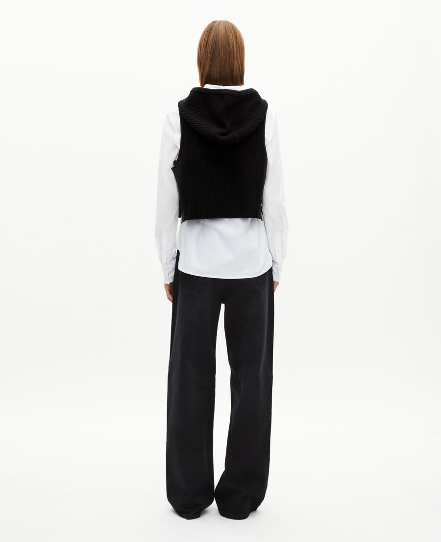 The Kooples F BLACK sleeveless sweater in black wool and cotton