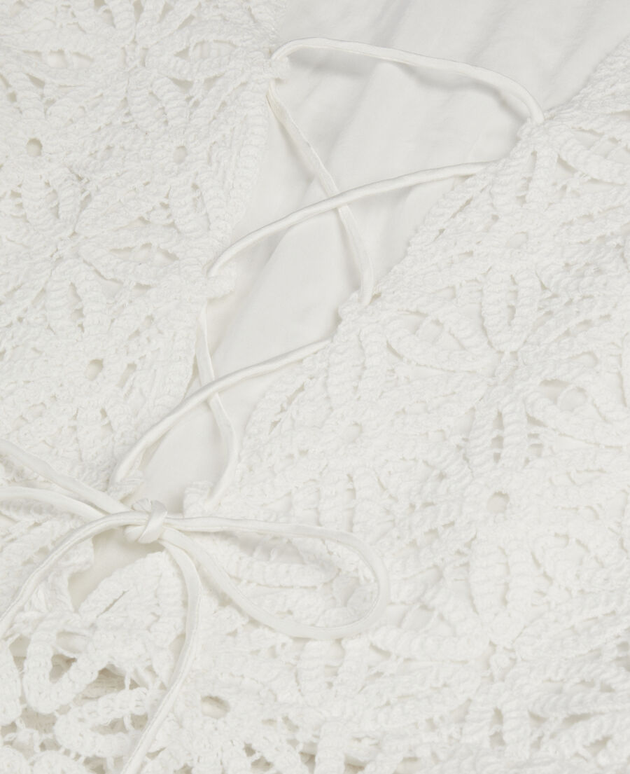 The Kooples FEMME WHITE robe longue en guipure blanche