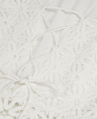 The Kooples FEMME WHITE robe longue en guipure blanche