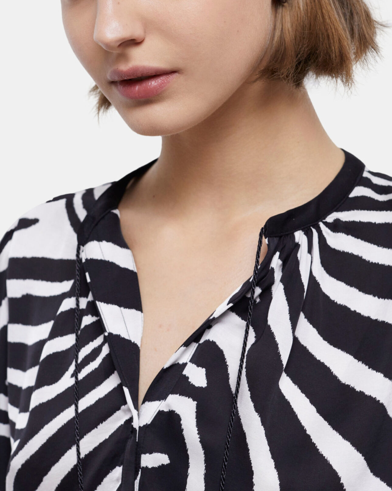 The Kooples WOMEN BLACK WHITE short printed dress