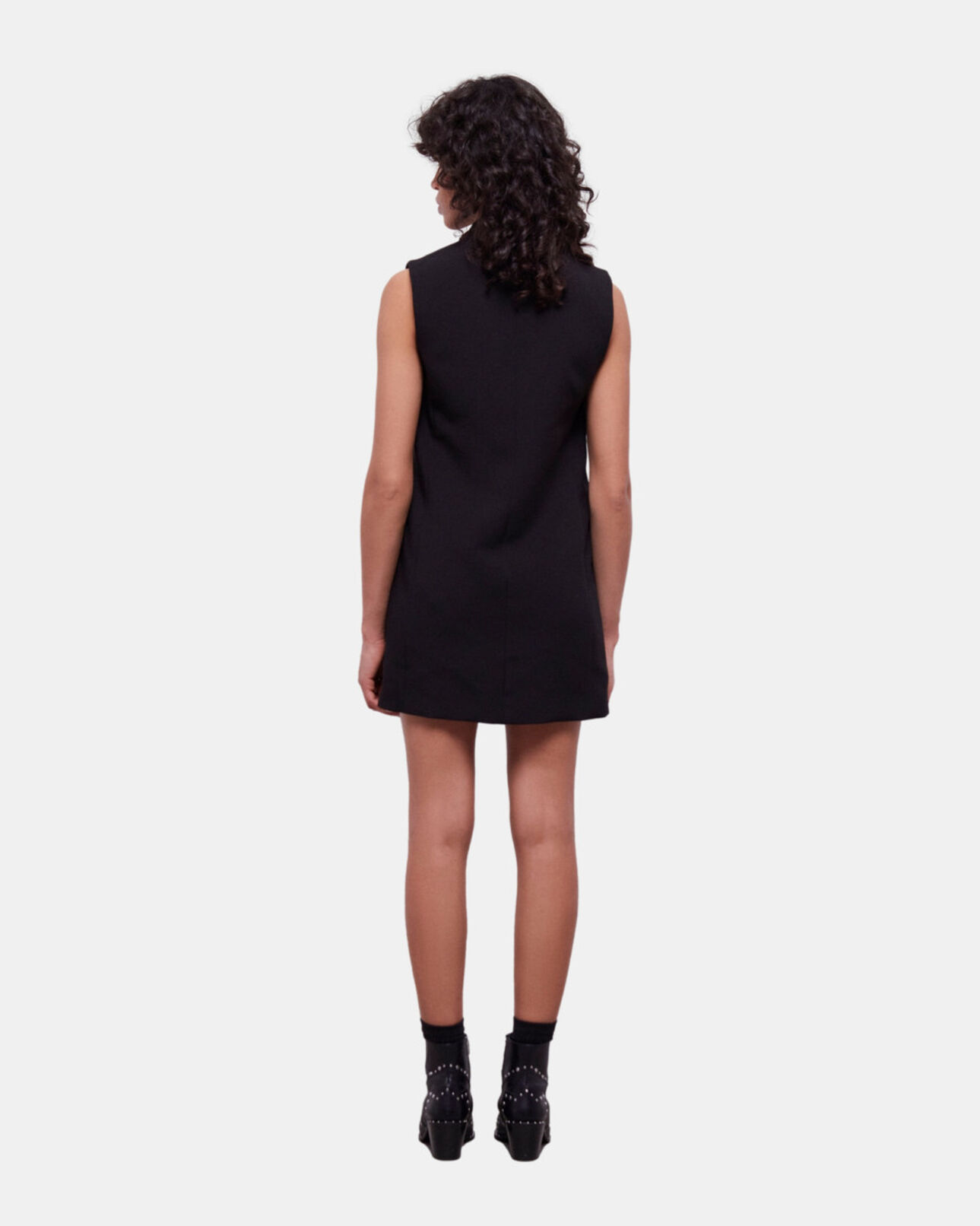 The Kooples DAMEN BLACK schwarzes, kurzes aus kreppkleid