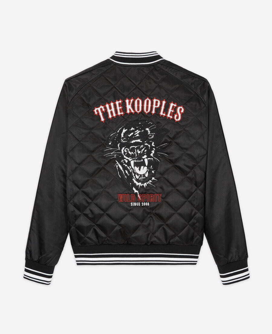 blouson brodé noir