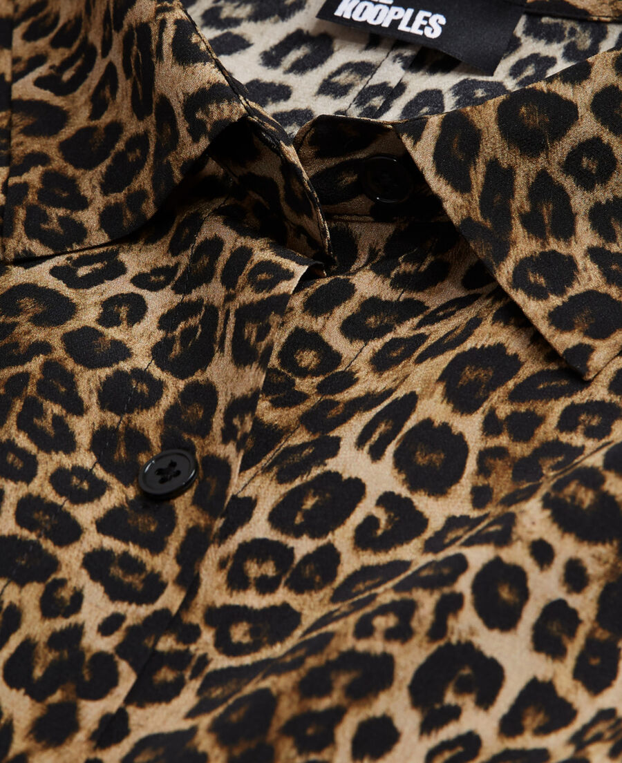 The Kooples FEMME LEOPARD robe longue en soie l&eacute;opard