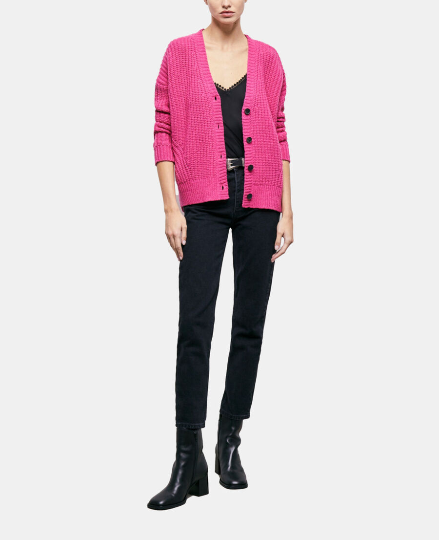 pink cardigan