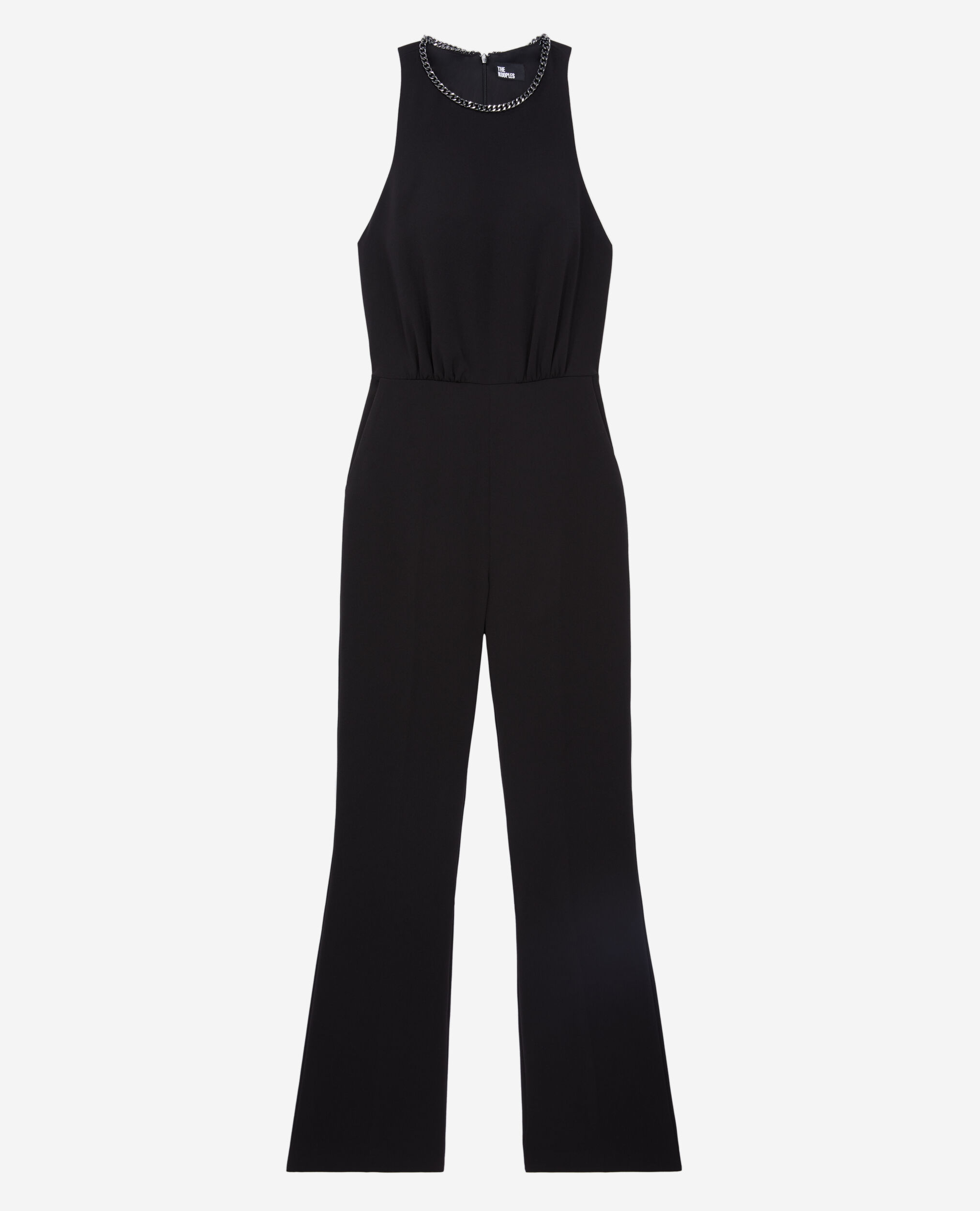 Black crepe jumpsuit, BLACK, hi-res image number null