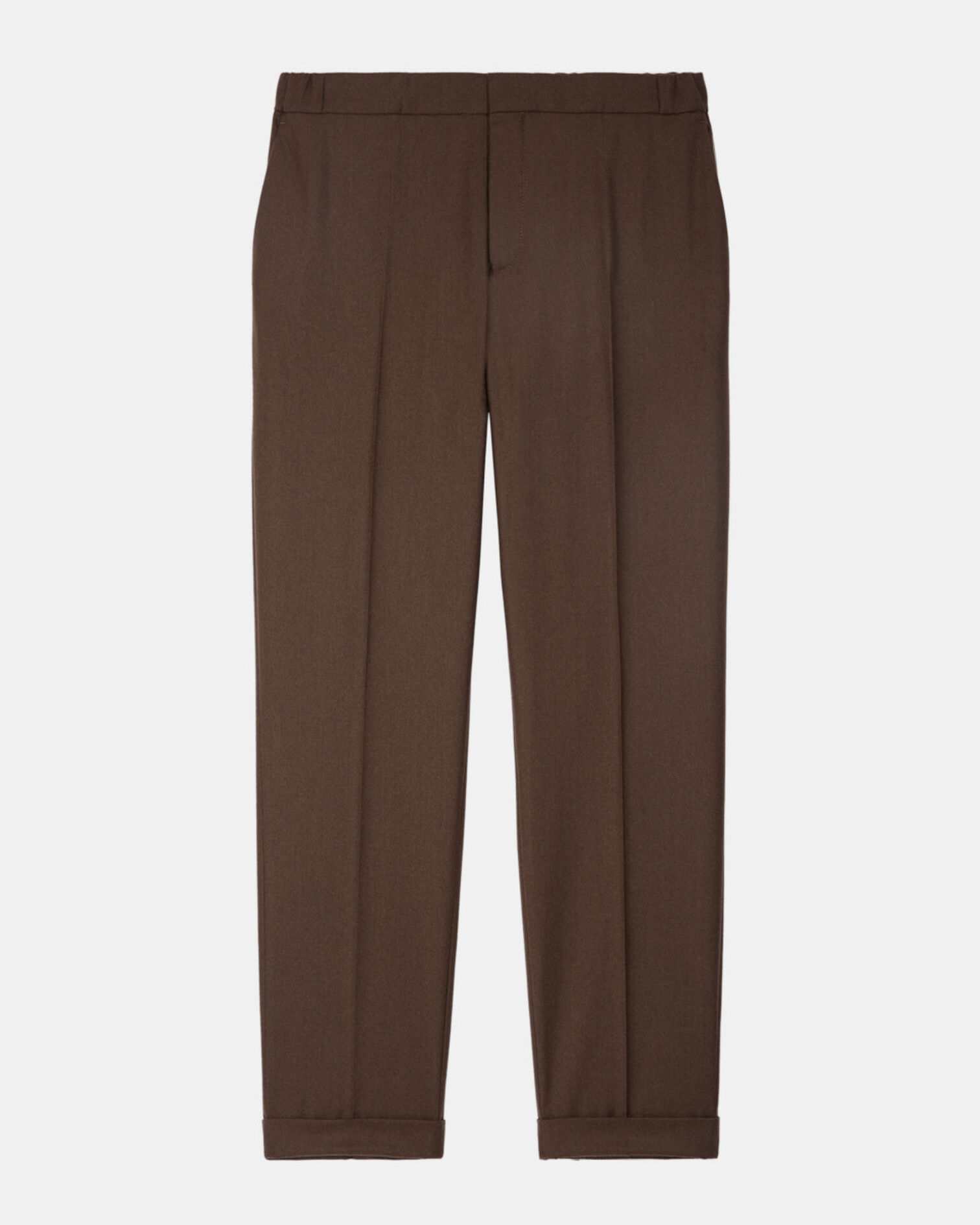 Brown wool pants, BROWN, hi-res image number null