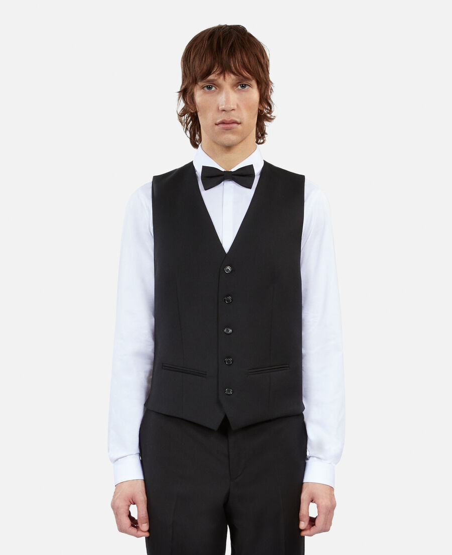 black wool suit waistcoat