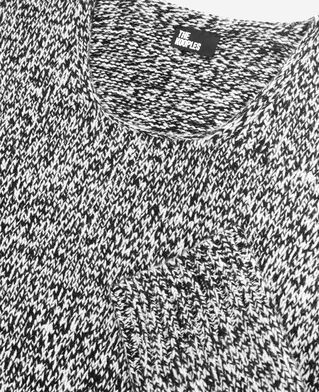 The Kooples HOMME BLACK WHITE pull en laine moulin&eacute; noir et blanc