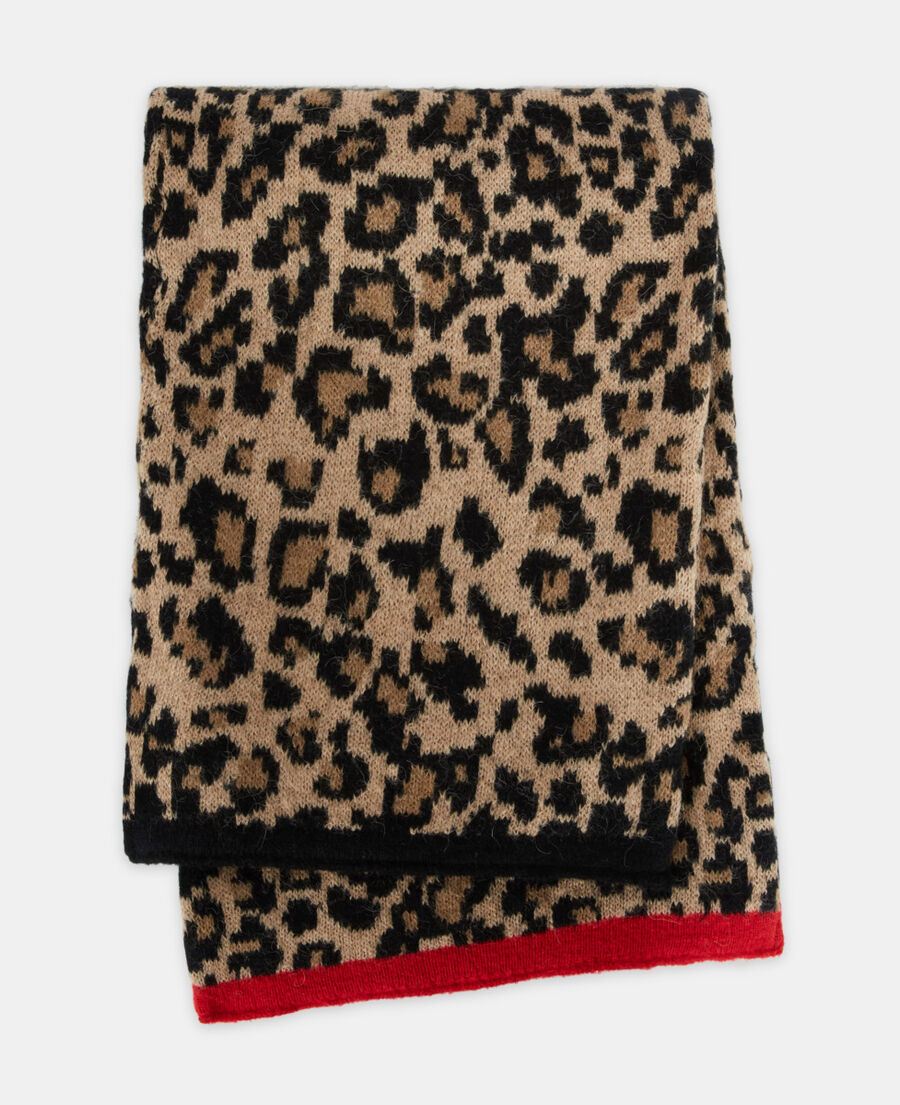 écharpe en laine léopard