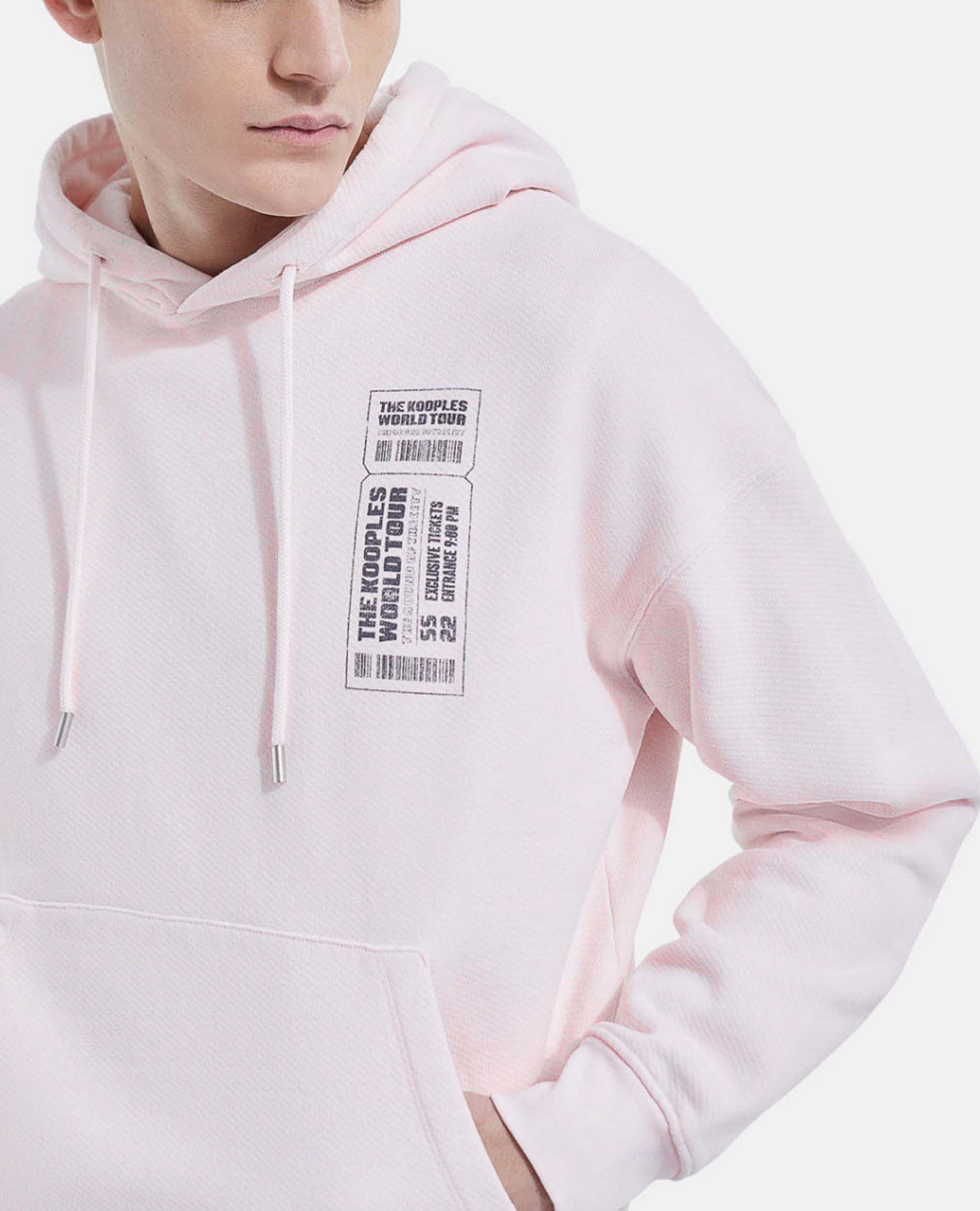 Sweat coton rose inscription blanche