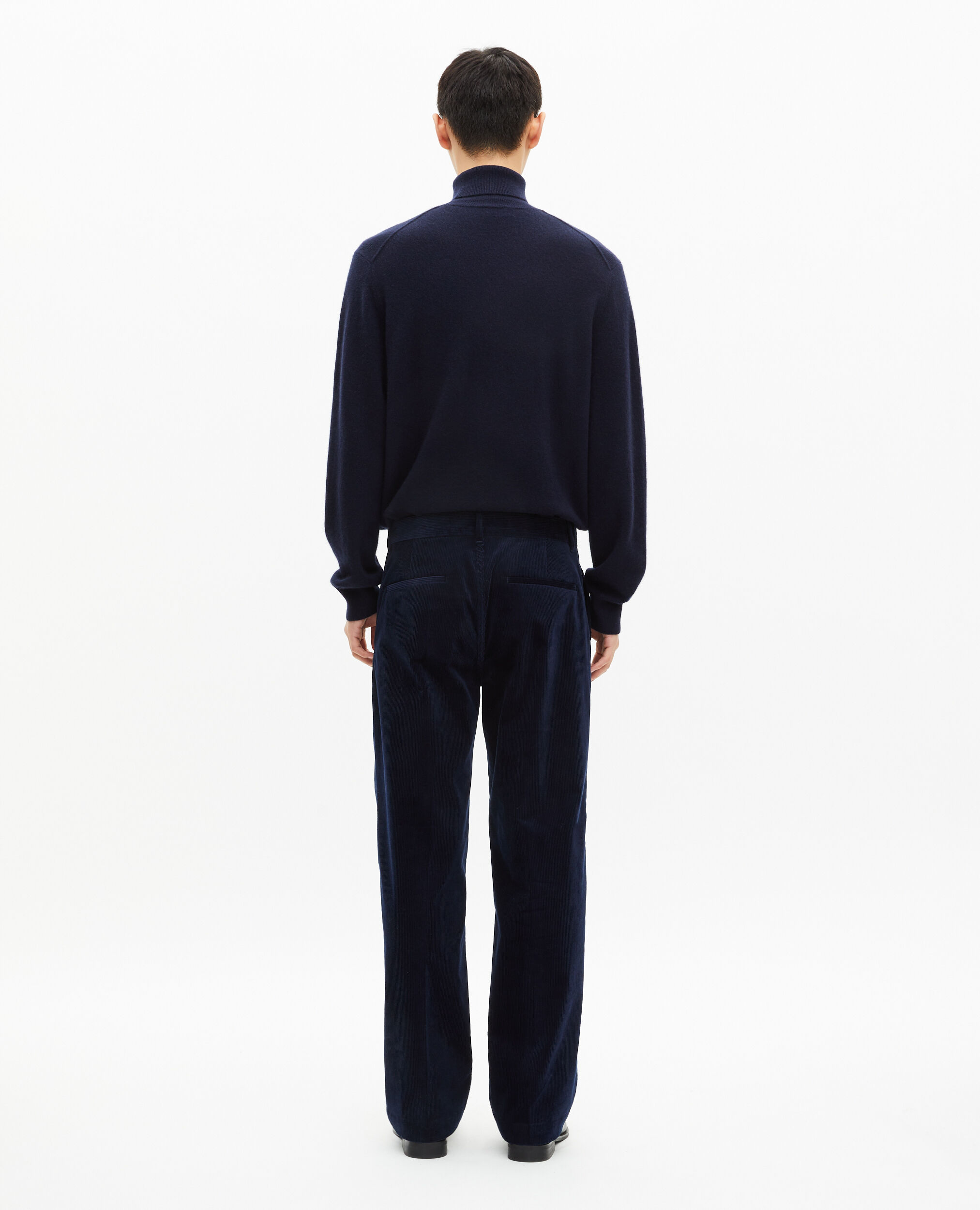 Pantalon large en velours côtelé marine, NAVY, hi-res image number null