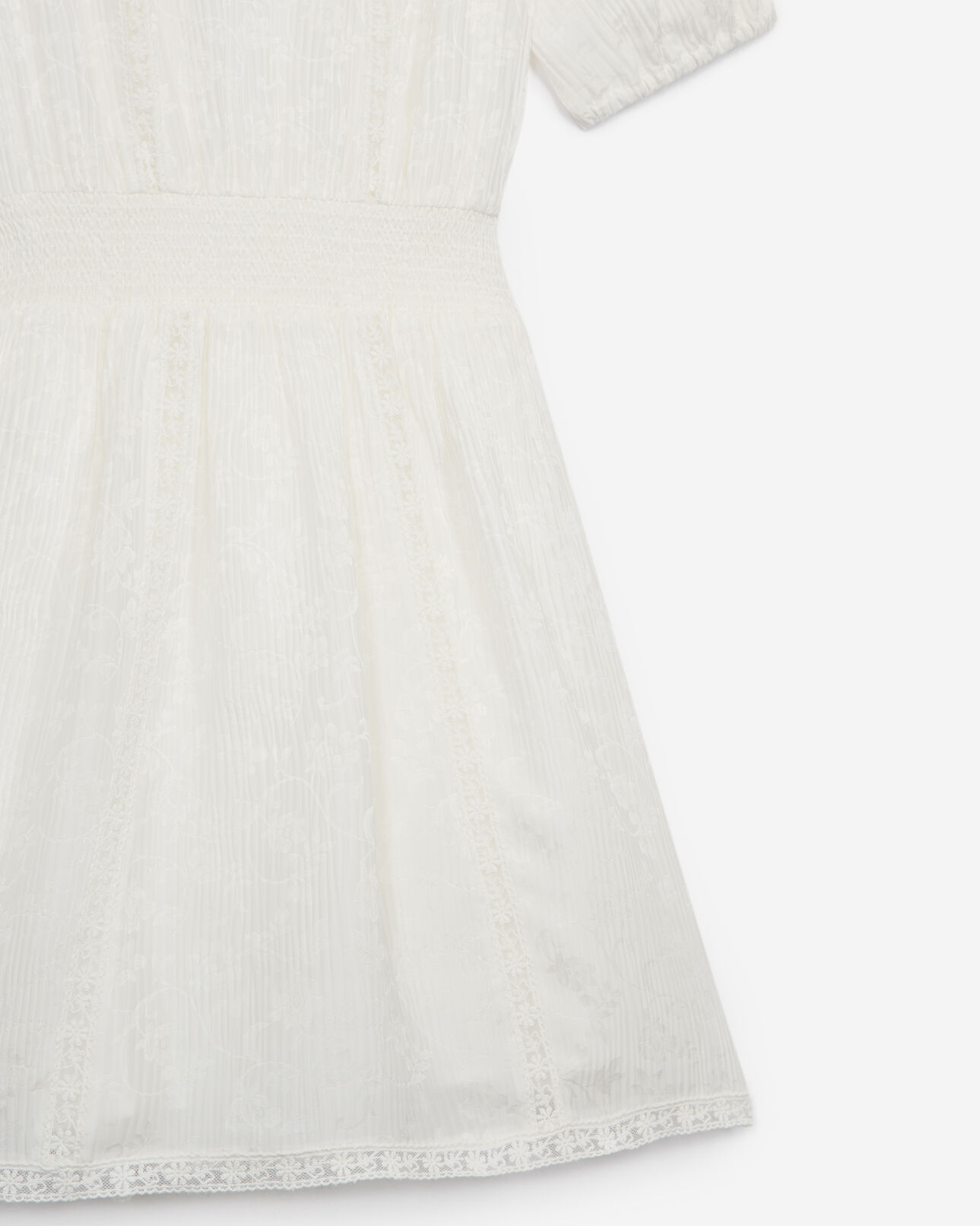 The Kooples FEMME ECRU robe fluide détails dentelle