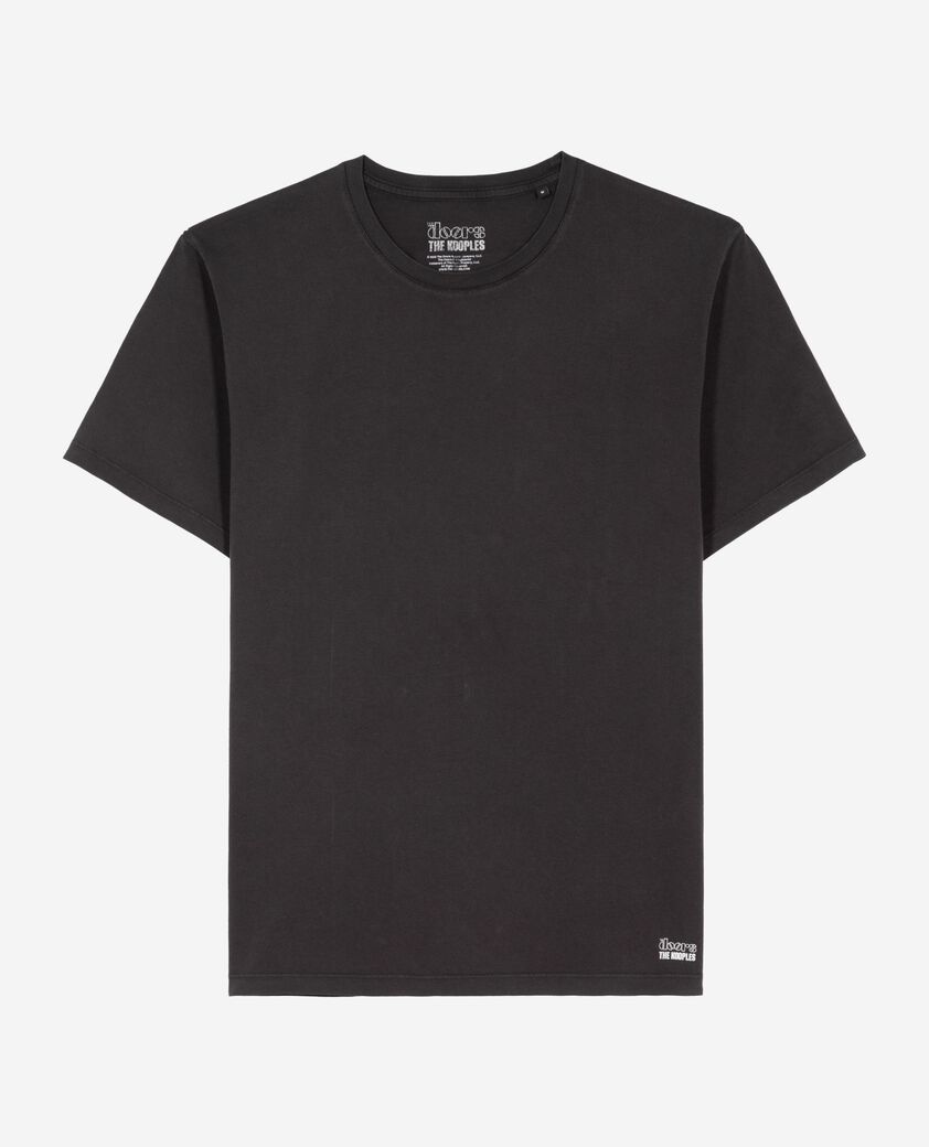 The Kooples MIXTA BLACK WASHED camiseta unisex negra descolorida de the doors x the kooples