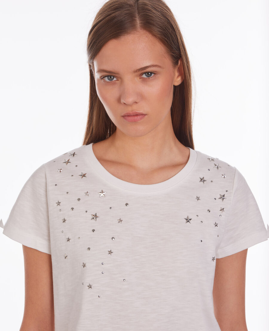women's white t-shirt with stars