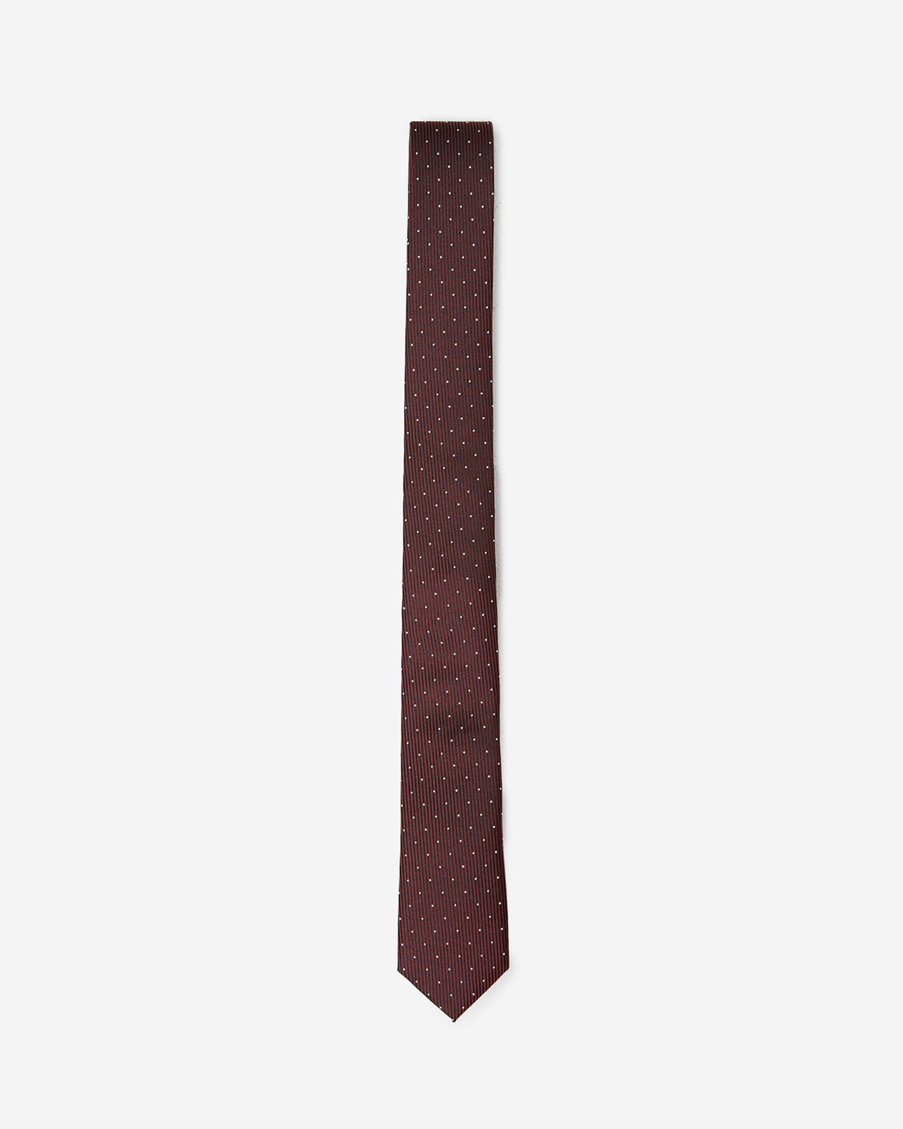 The Kooples HOMME BURGUNDY cravate fine bordeaux micro-pois
