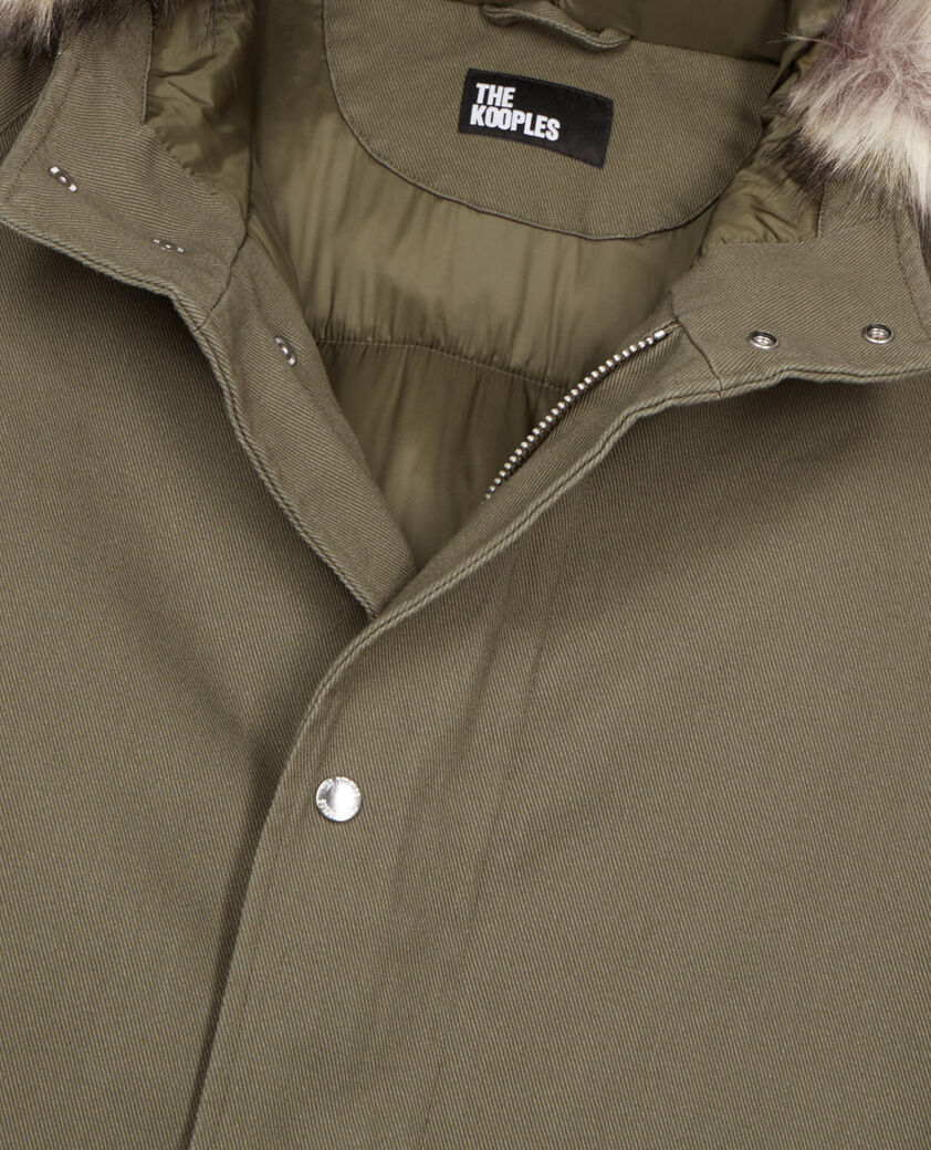 The Kooples HOMME KAKI parka à capuche kaki