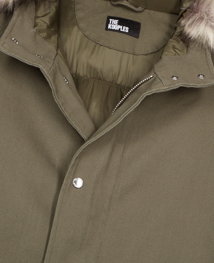 The Kooples HOMME KAKI parka à capuche kaki