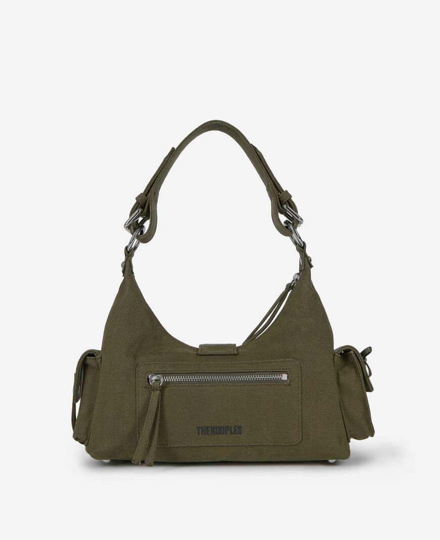 The Kooples FEMME KAKI sac amelia en canvas kaki