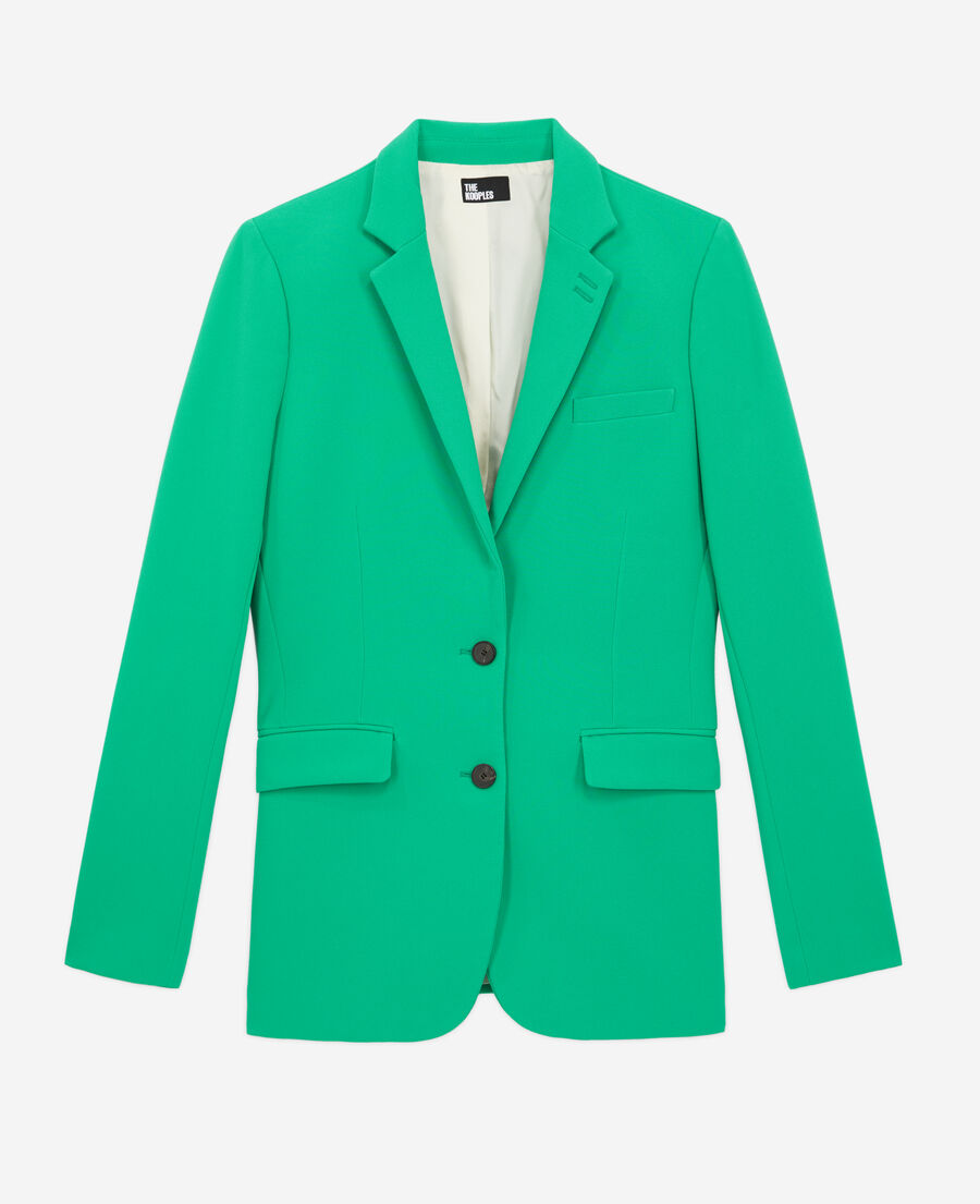 green crêpe suit jacket