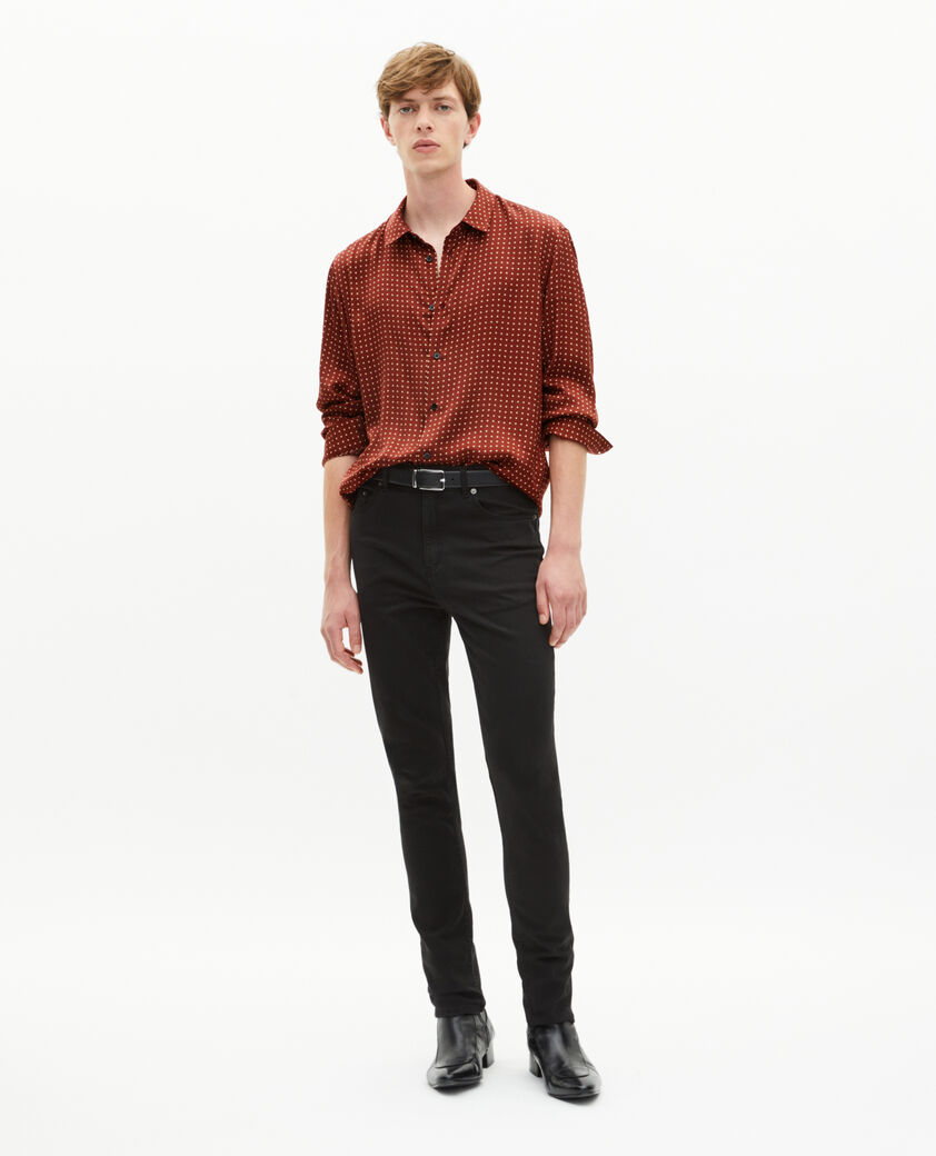 The Kooples H RED BERRY / LIGHT BEIGE burgundy polka-dot shirt