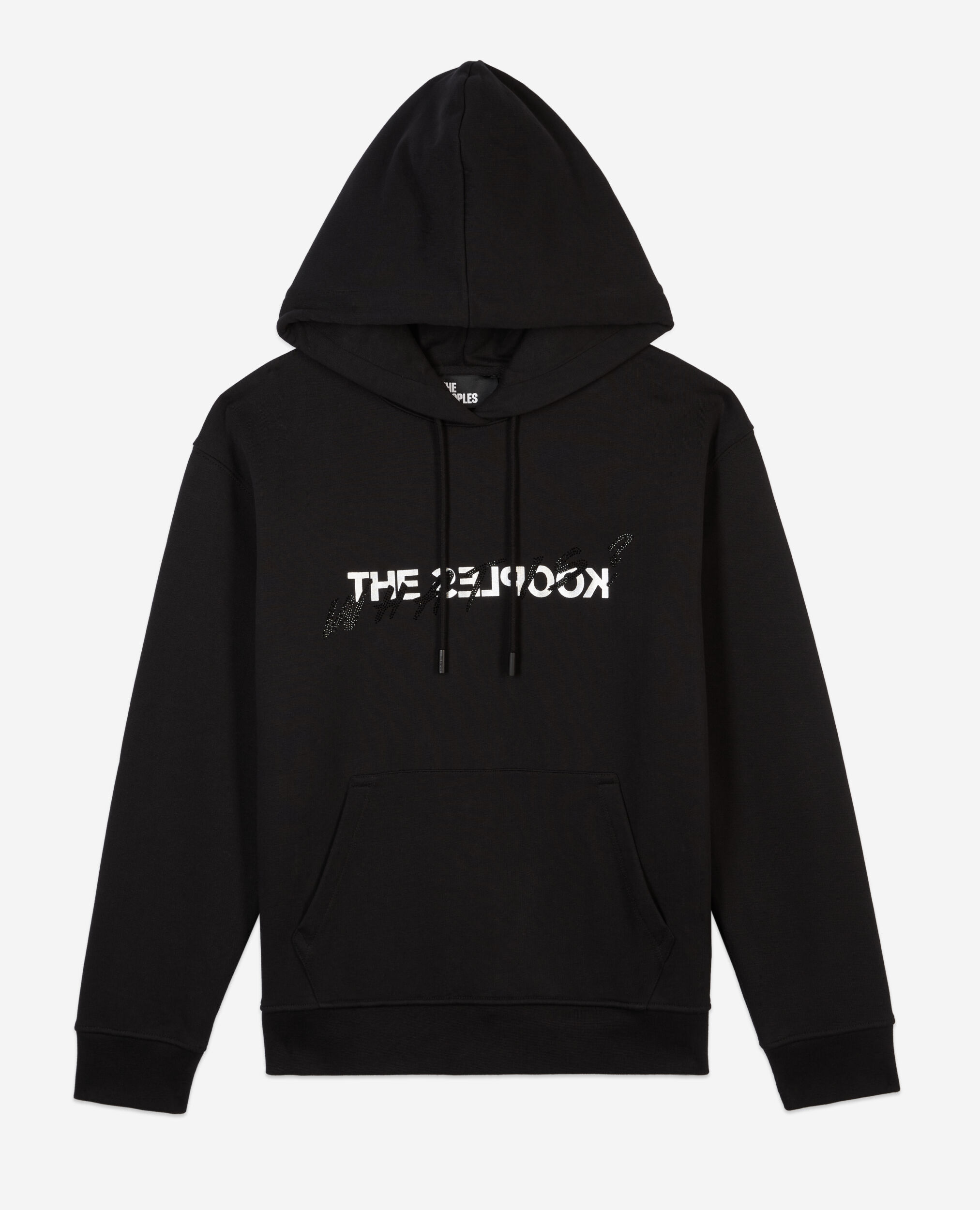Black What is hoodie with rhinestones, BLACK, hi-res image number null
