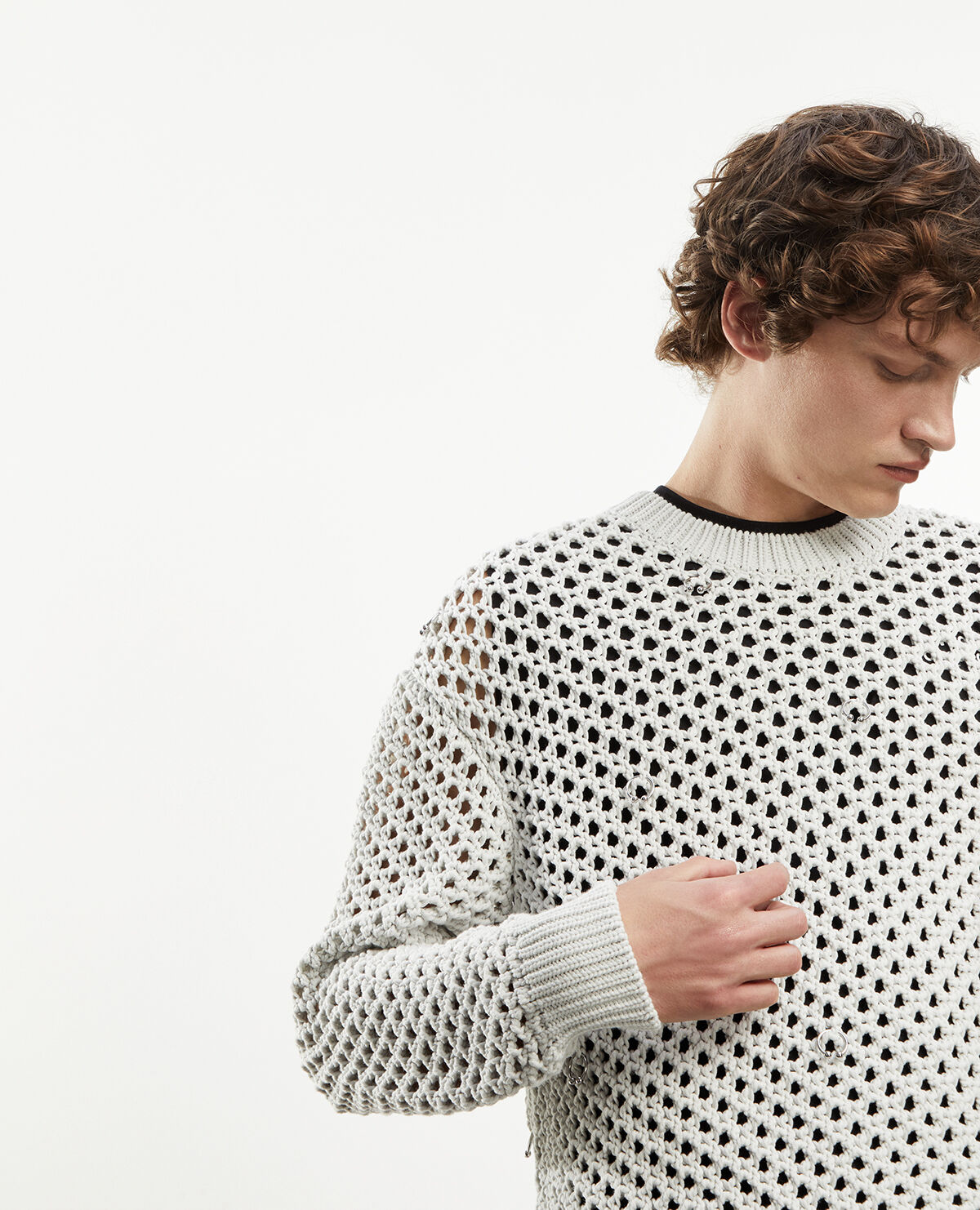 Ecru openwork cotton sweater The Kooples