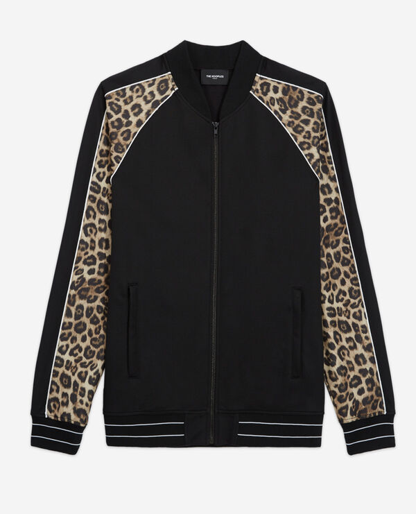sweatshirt zippé léopard