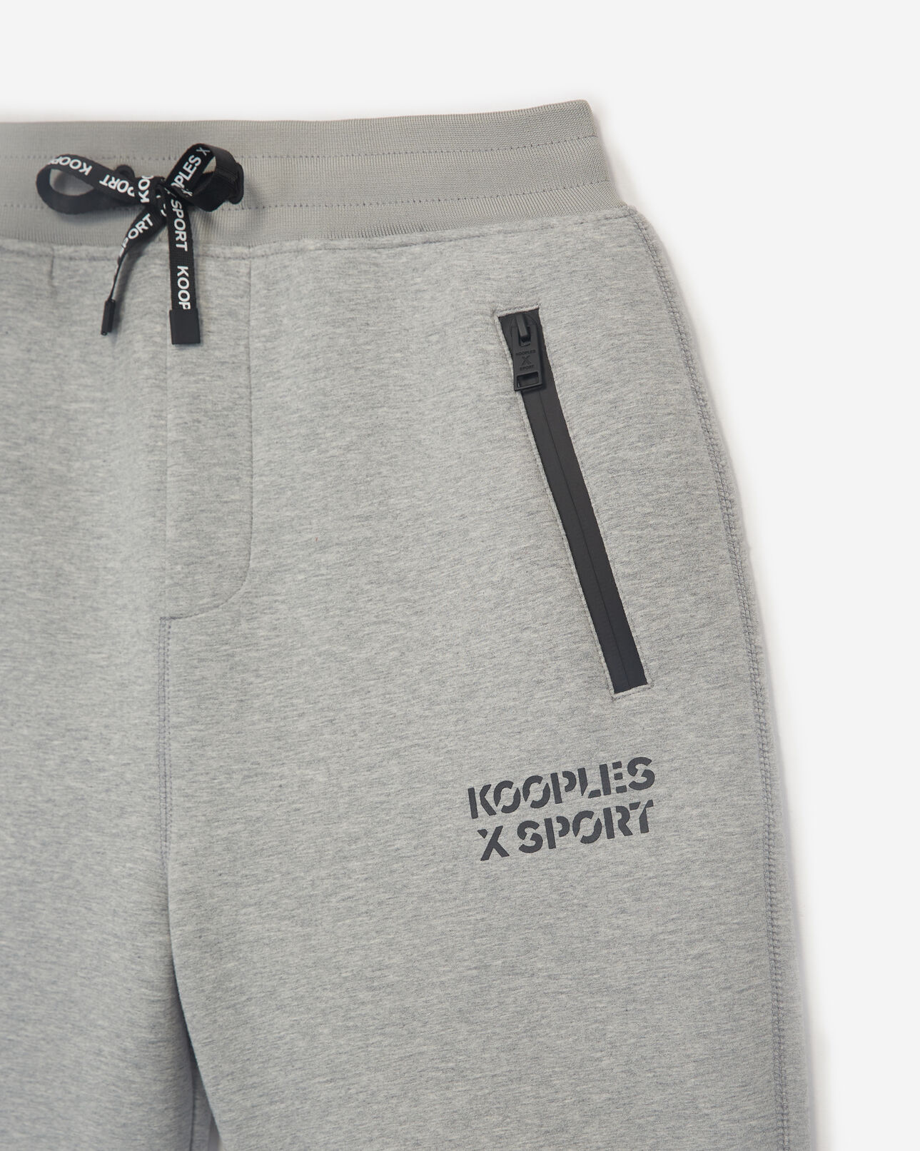 The Kooples HERREN LIGHT GREY MELANGE hellgraue shorts aus neopren