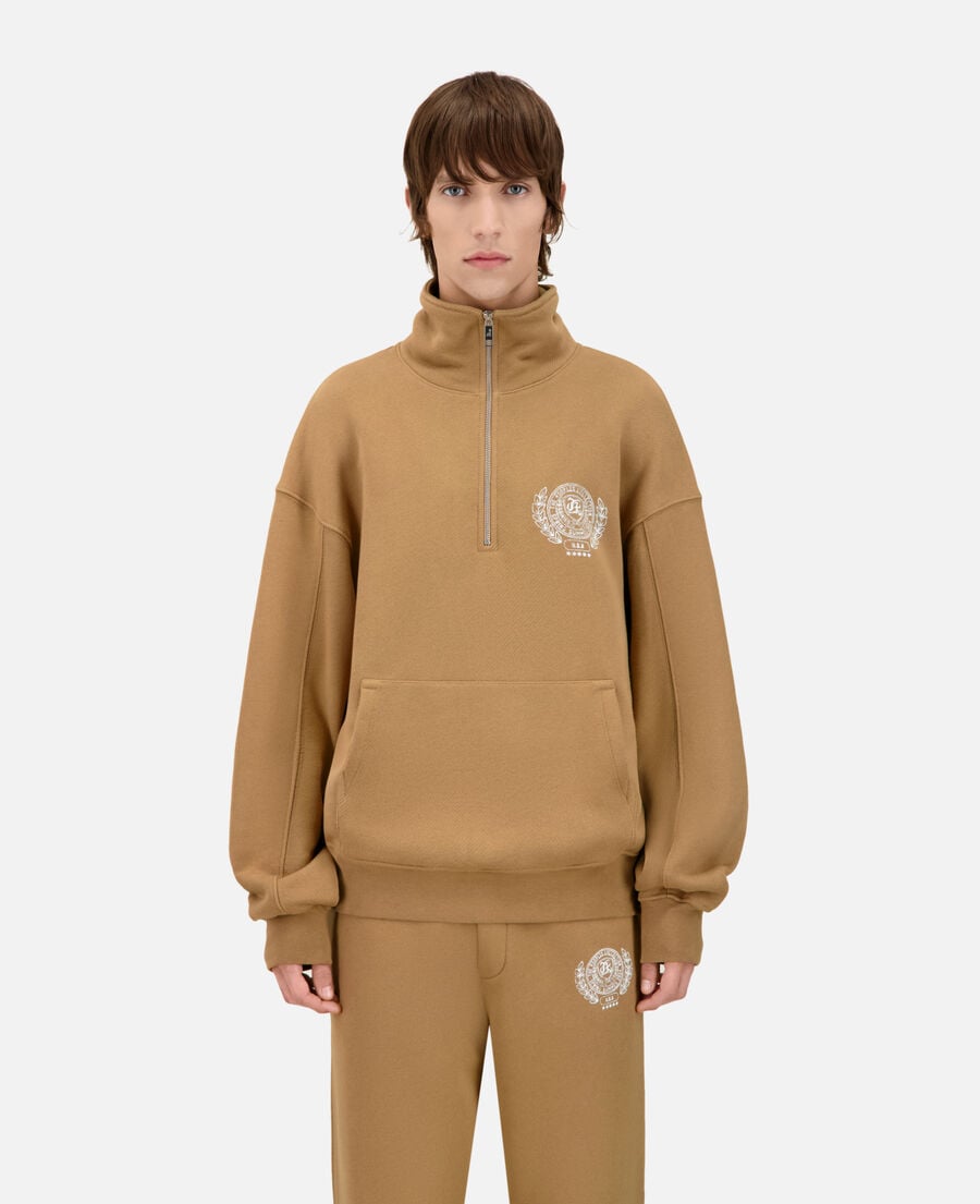 The Kooples HOMME LIGHT BROWN sweatshirt avec sérigraphie marron