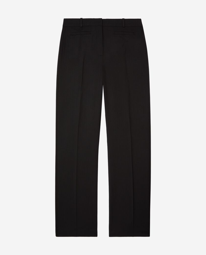 The Kooples FEMME BLACK pantalon large avec bande en laine noir 
