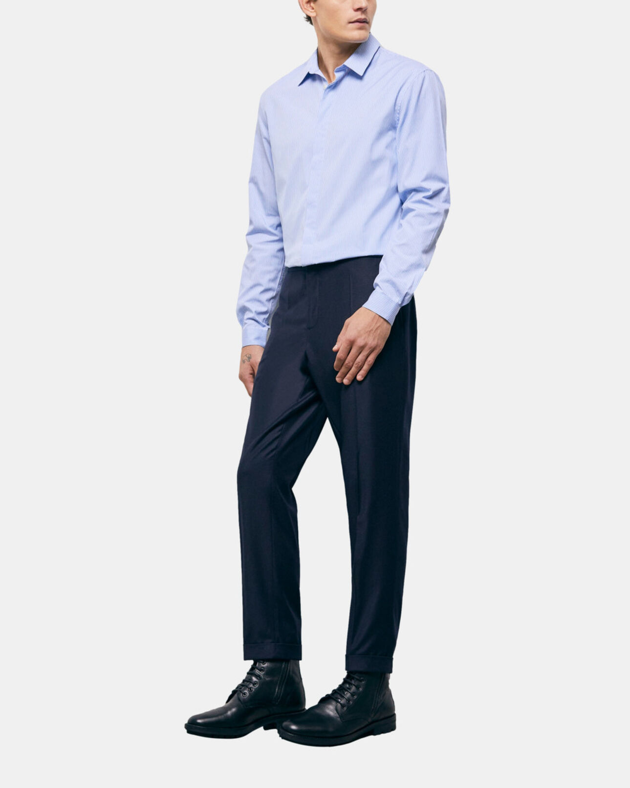 The Kooples MEN NAVY navy blue wool suit pants