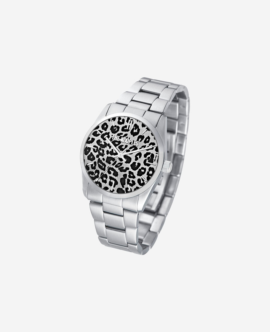 The Kooples MIXTE SILVER montre léopard argentée