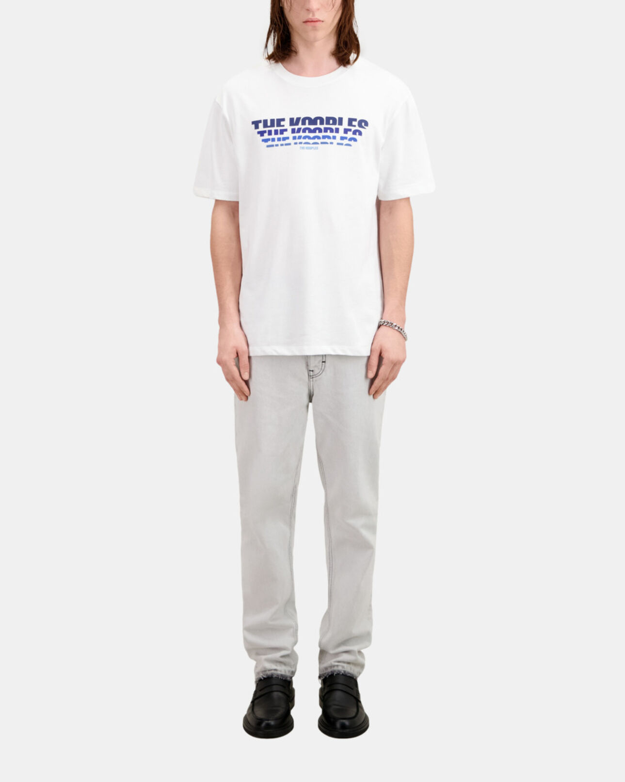 The Kooples HERREN WHITE weißes t-shirt herren mit logo-siebdruck