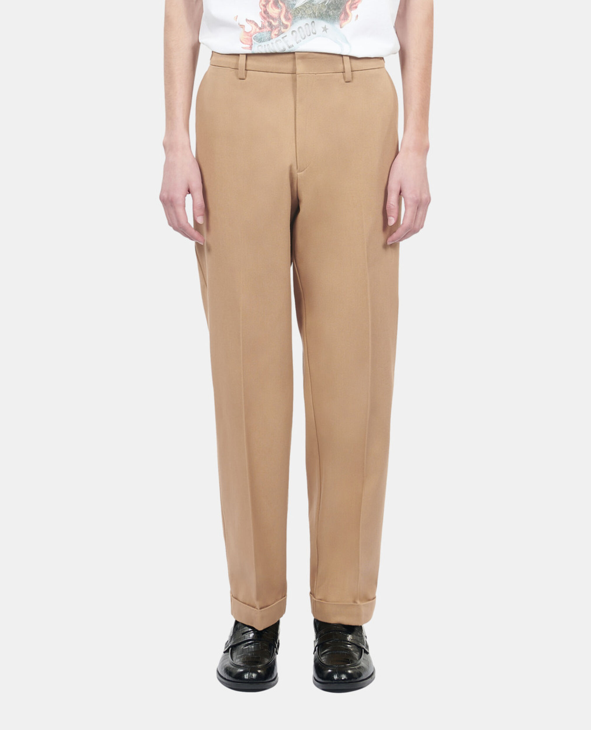 Camel cotton trousers, CAMEL, hi-res image number null