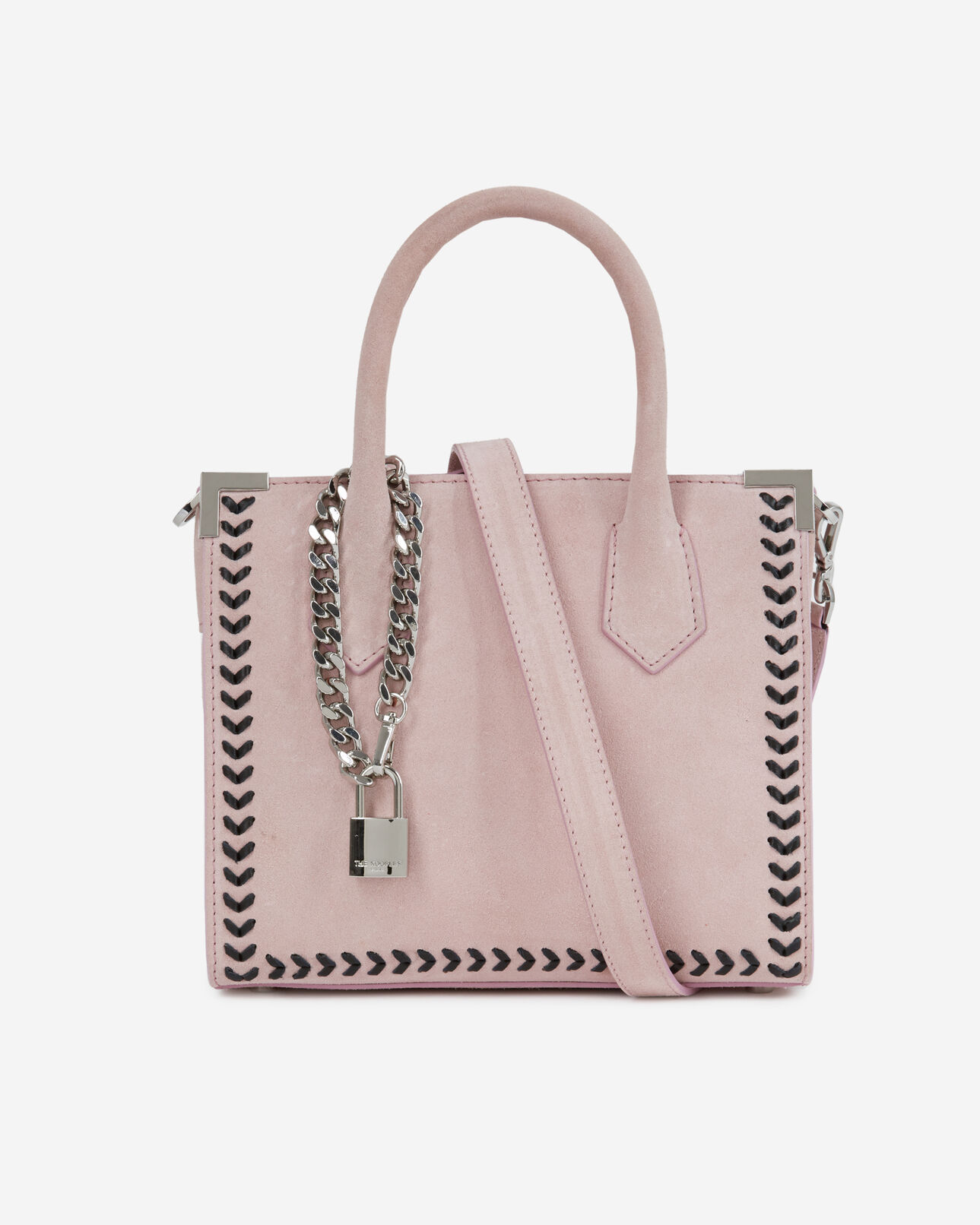 The Kooples FEMME LIGHT PINK sac ming medium en cuir rose
