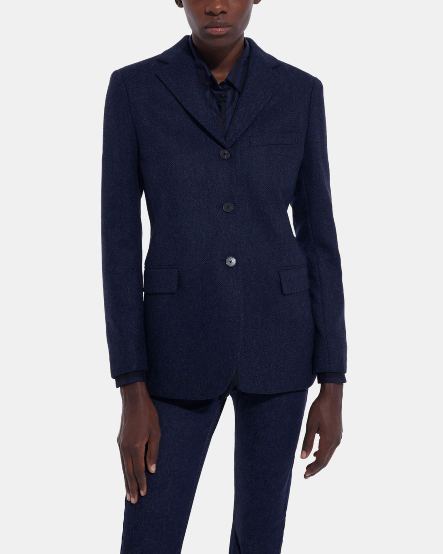 Blaue Wolljacke mit Motiv, NAVY, hi-res image number null