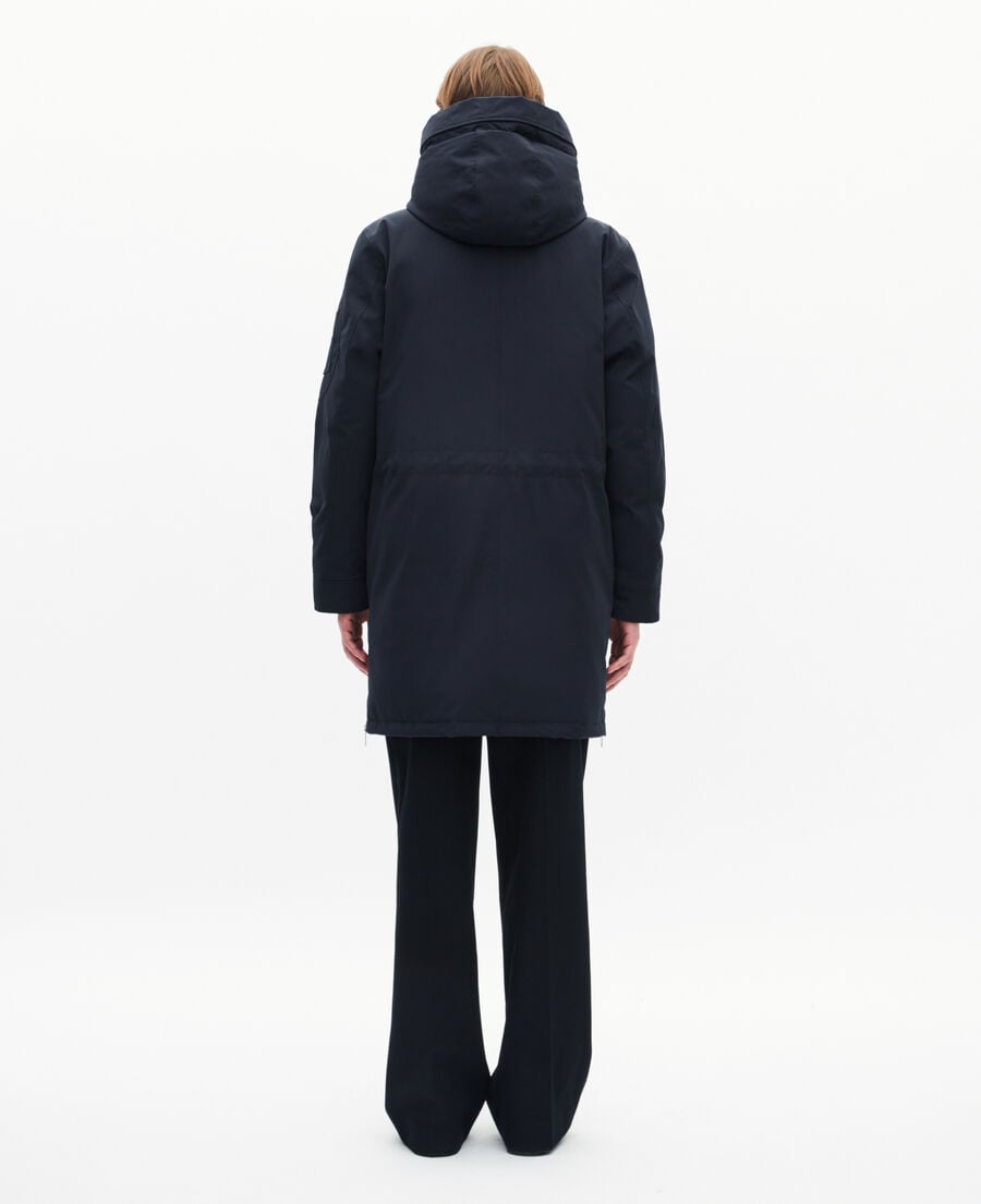 The Kooples HERREN NAVY wasserabweisender parka in marineblau