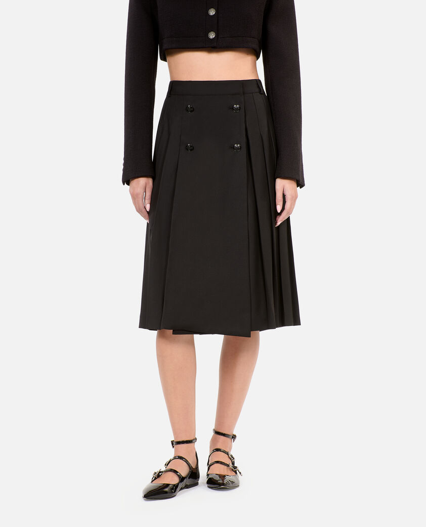 The Kooples FEMME null jupe longue plissée noire