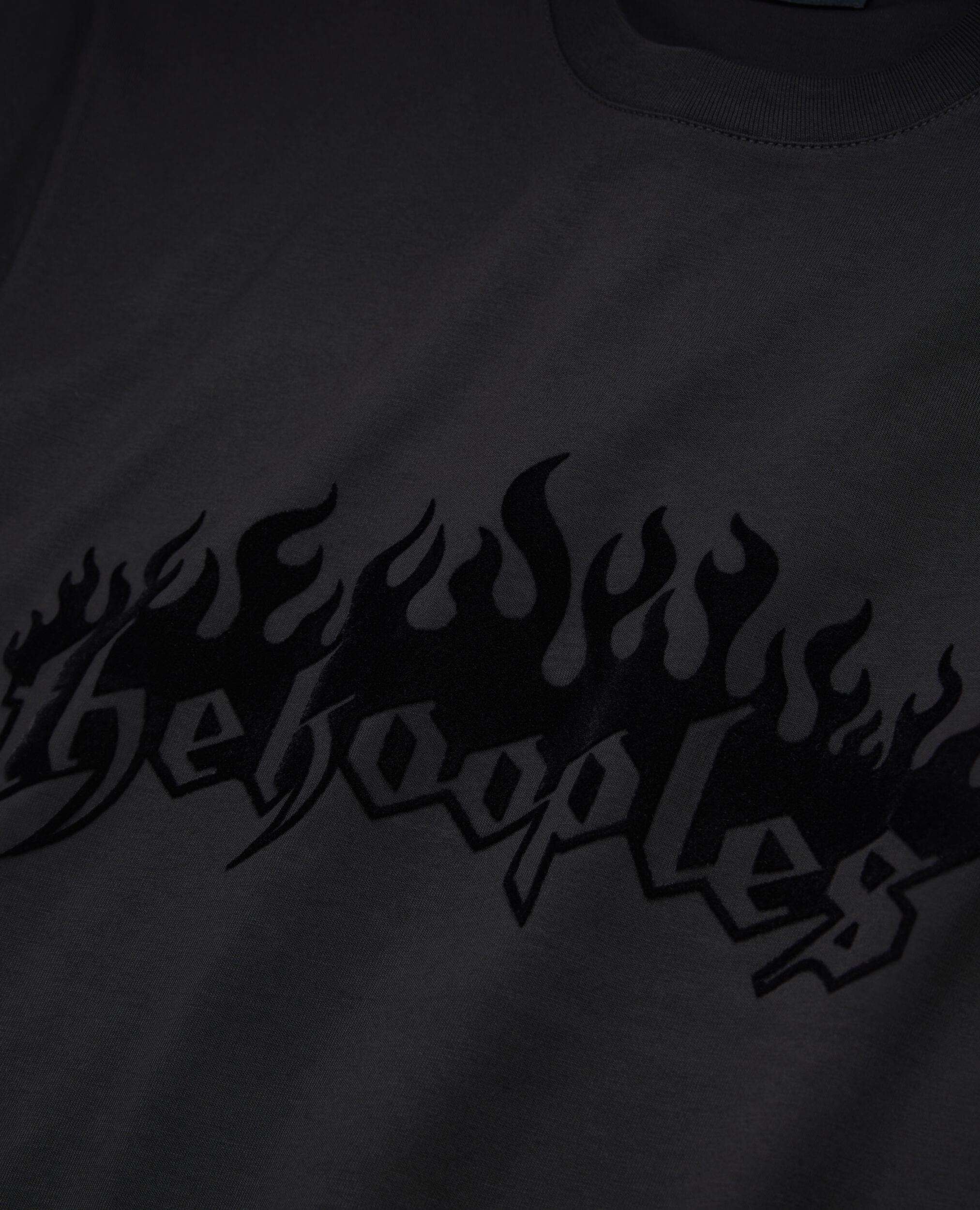 Schwarzes T-Shirt Herren mit Beflockung, BLACK, hi-res image number null
