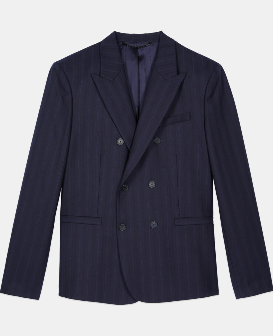 The Kooples HOMME NAVY veste de costume à rayures bleues