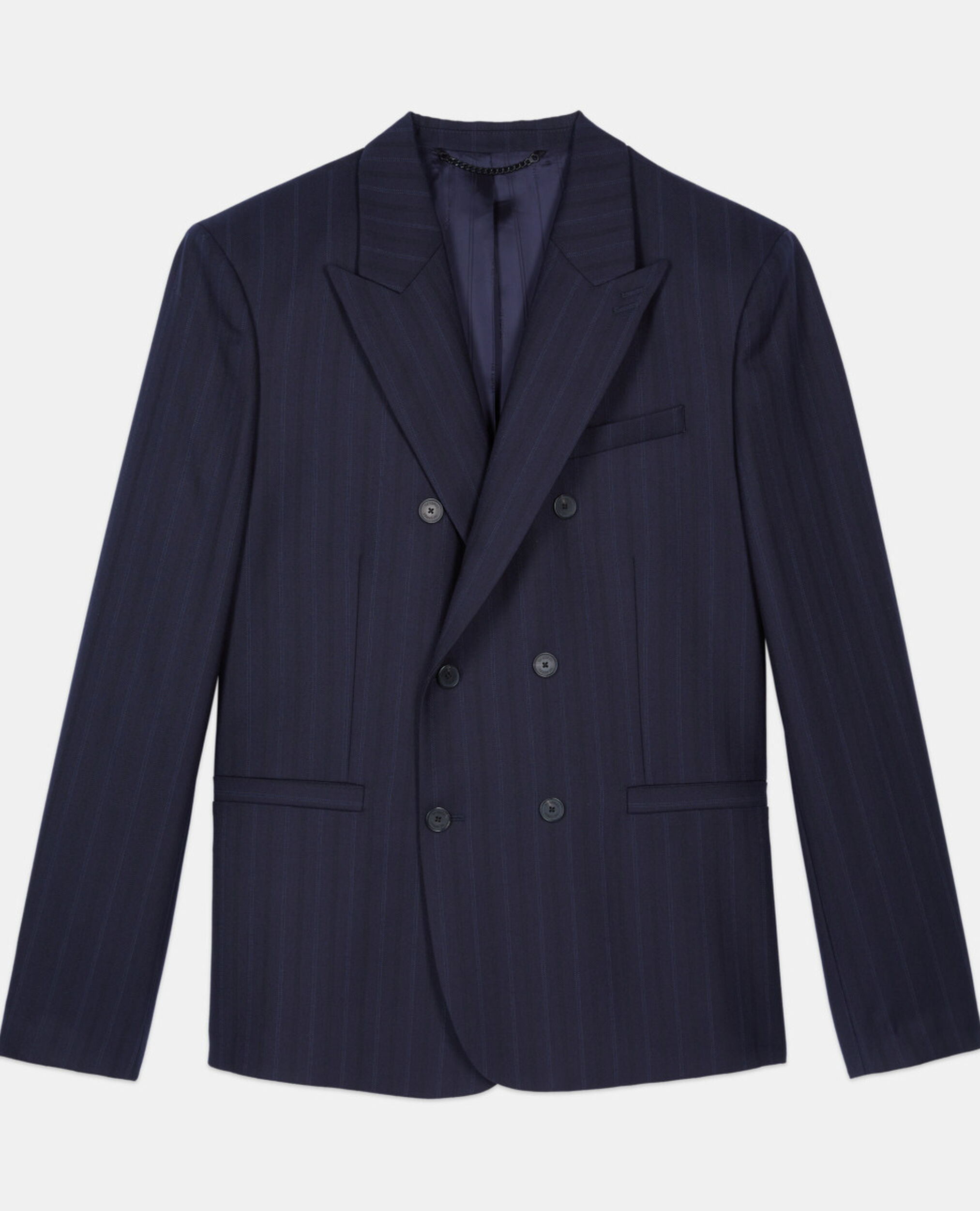 Veste de costume à rayures bleues, NAVY, hi-res image number null